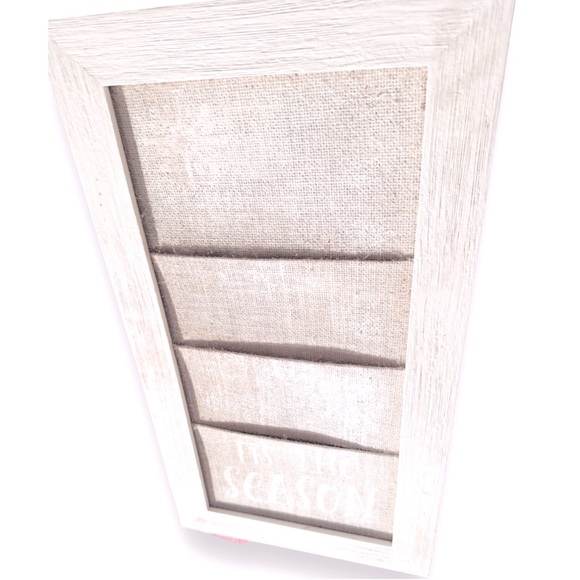 RUSTIC FARMHOUSE Wall 3 Pocket Burlap Hanging Organizer Shabby Chic White Wood - Picture 2 of 10